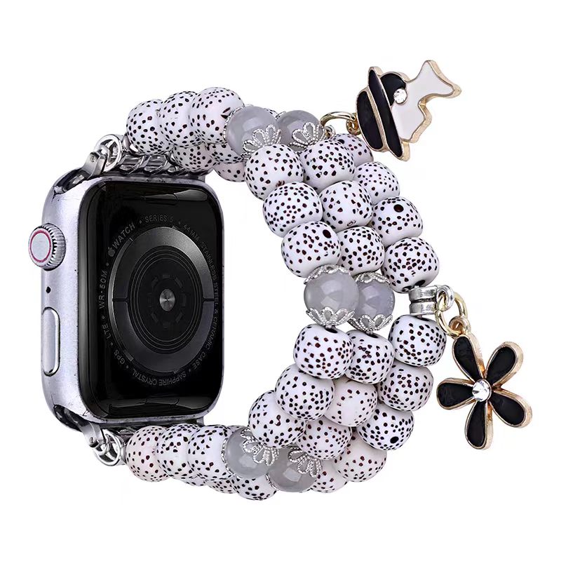 Suitable for Apple Watch with Bodhi Seed Beads Series Elastic Beaded Ethnic Style High-end Feeling
