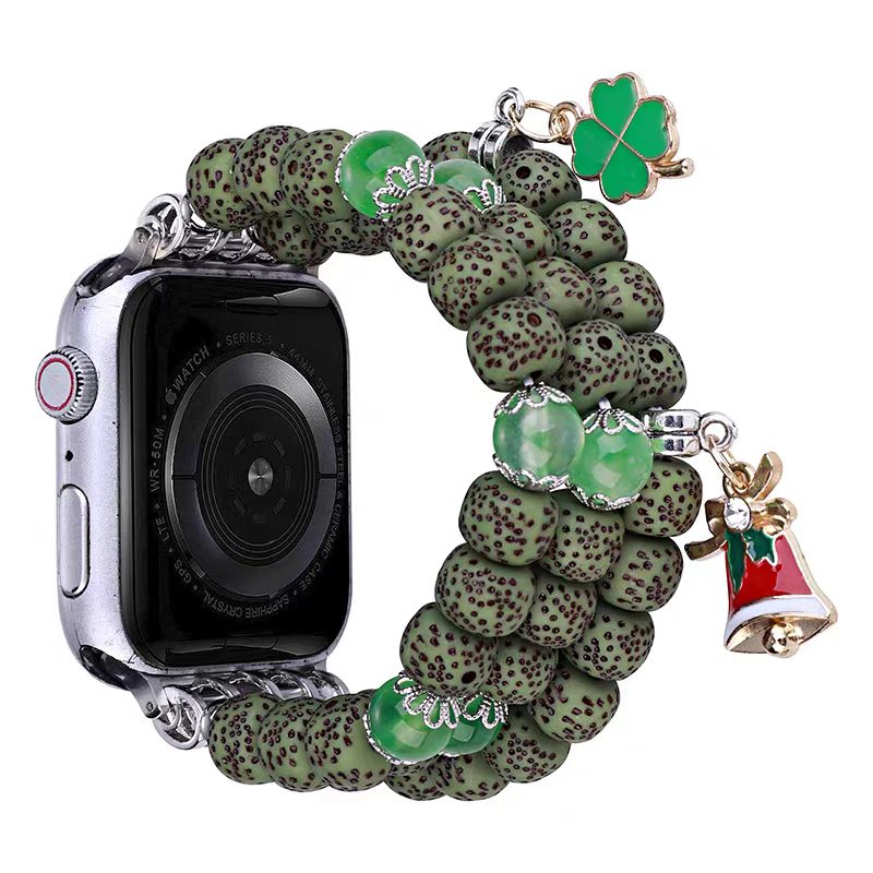 Suitable for Apple Watch with Bodhi Seed Beads Series Elastic Beaded Ethnic Style High-end Feeling