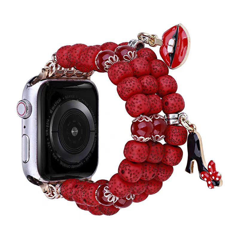 Suitable for Apple Watch with Bodhi Seed Beads Series Elastic Beaded Ethnic Style High-end Feeling