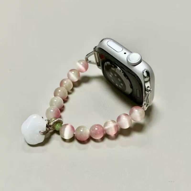 Exquisite pearl and bead stringed apple watch strap