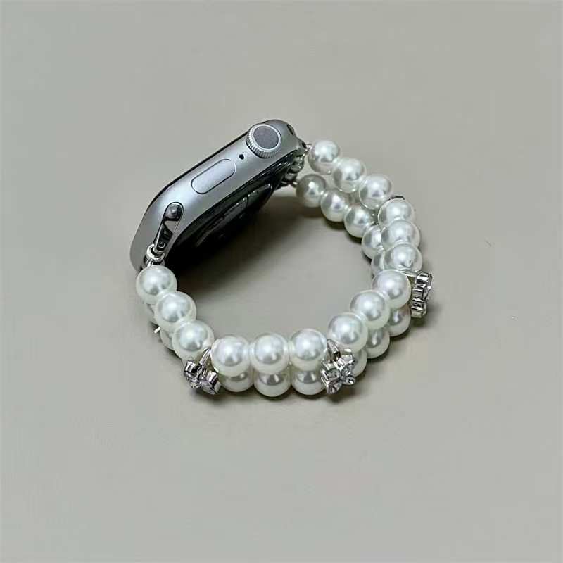 Exquisite white pearl bead string for Apple watch strap