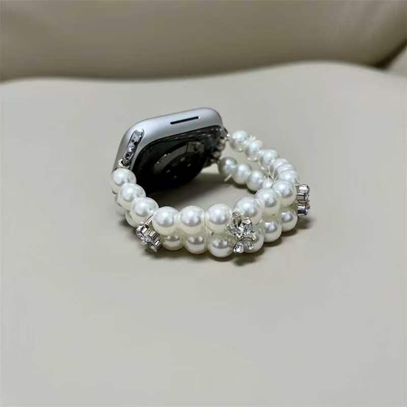 Exquisite white pearl bead string for Apple watch strap